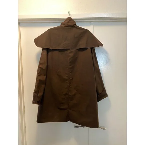 VTG Driza-Bone Riding Coat & Hood Brown Oil Skin Unisex Australia XL - Picture 15 of 16